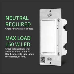 Zooz 800 Series Z-Wave Plus Dimmer ZEN72 Electrical Requirements