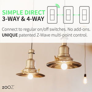 Zooz 700 Series Z-Wave Plus S2 Toggle Dimmer Switch ZEN74 3-Way and 4-Way Control
