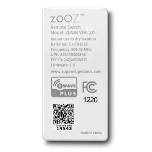 Zooz 700 Series Z-Wave Plus Remote Switch ZEN34 (Battery Powered) Back View
