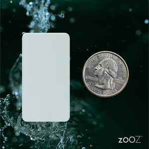Zooz Z-Wave Plus 700 Series XS Water Leak Sensor ZSE42 Dimensions scale view nest to US quarter