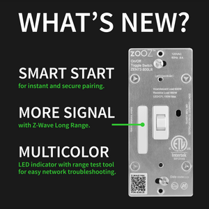 Zooz 800 Series Z-Wave Long Range S2 On / Off Toggle Switch ZEN73 800LR New Product Features