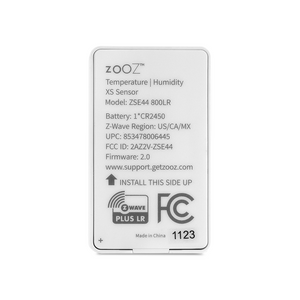 Zooz 800 Series Z-Wave Long Range XS Temperature | Humidity Sensor ZSE44 800LR Back View