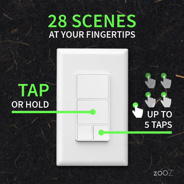Zooz 800 Series Z-Wave Long Range Wall Remote ZEN37 800LR (Battery Pow ...