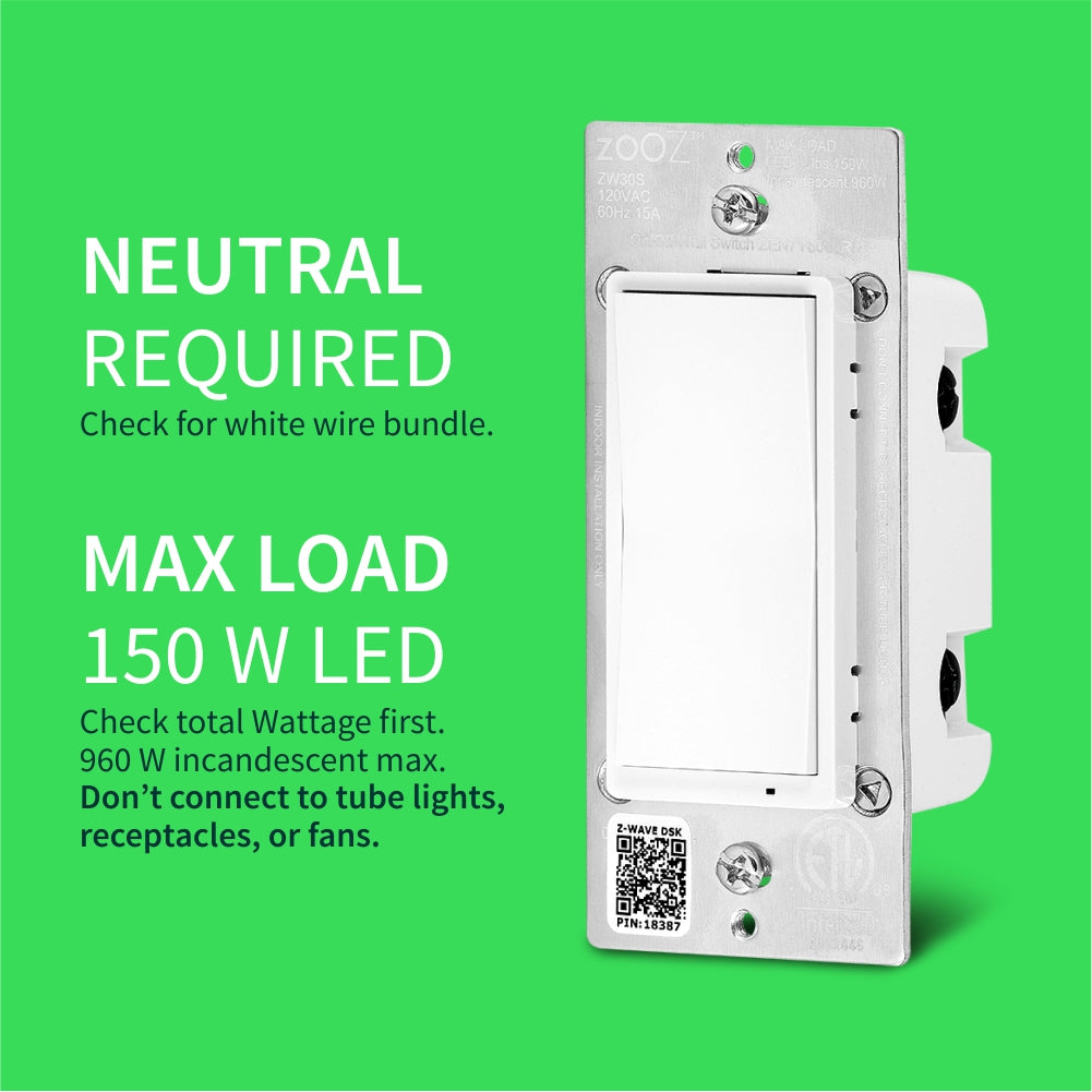 Zooz 800 Series Z-Wave Long Range On Off Light Switch - The Smartest House