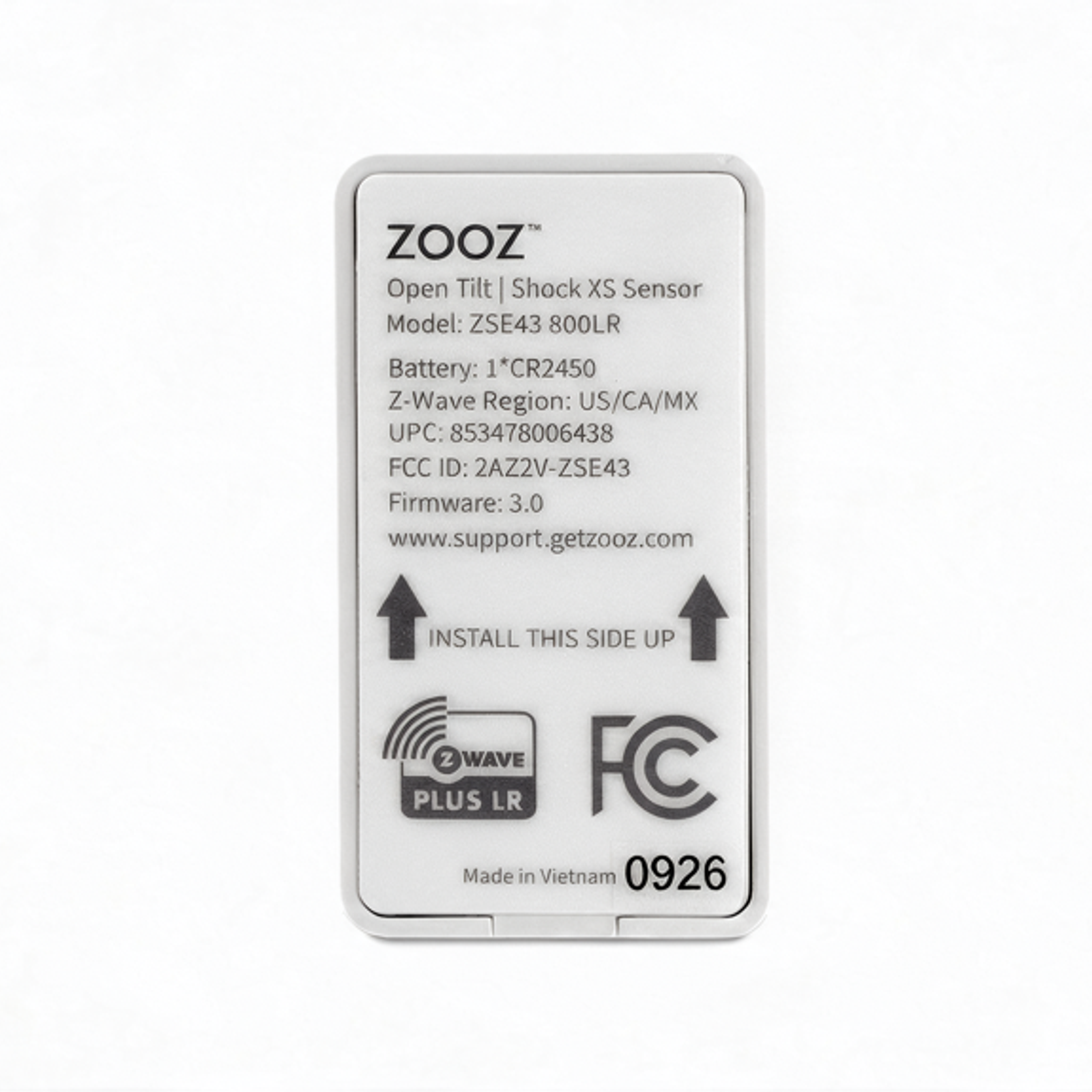 Zooz 800 Series Z-Wave Long Range XS Tilt | Shock Sensor ZSE43