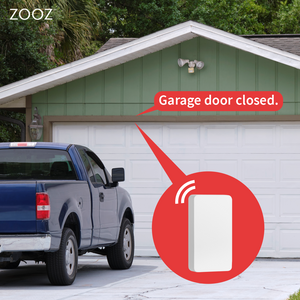 Zooz 800 Series Z-Wave Long Range XS Tilt | Shock Sensor ZSE43 800LR with garage door notification visualization