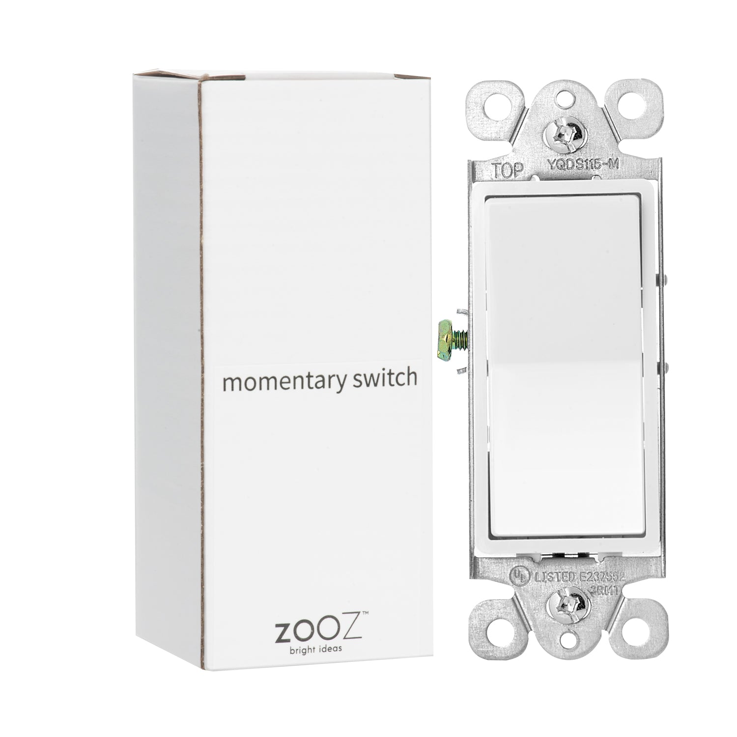Zooz Momentary In-Wall Switch ZAC99 for Z-Wave Dimmer Modules Packshot View