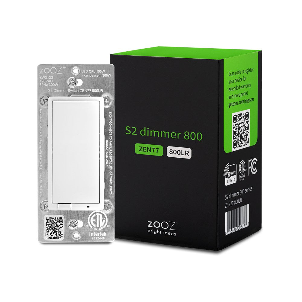 Zooz Z-Wave Plus S2 Dimmer Switch ZEN77 800LR Packshot