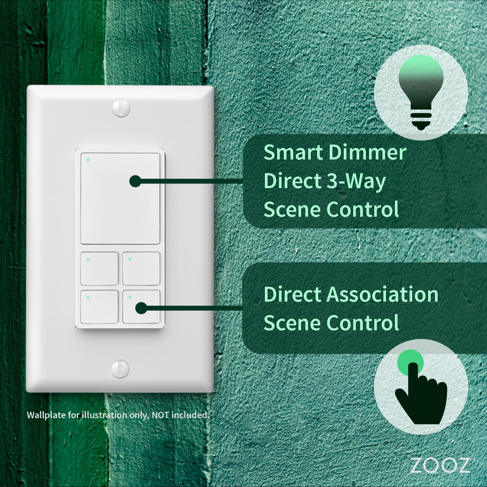 Zooz 800 Series Z-Wave Long Range Dimmer & Scene Controller ZEN35 800LR Functionality (Dimmer and Scene Control)