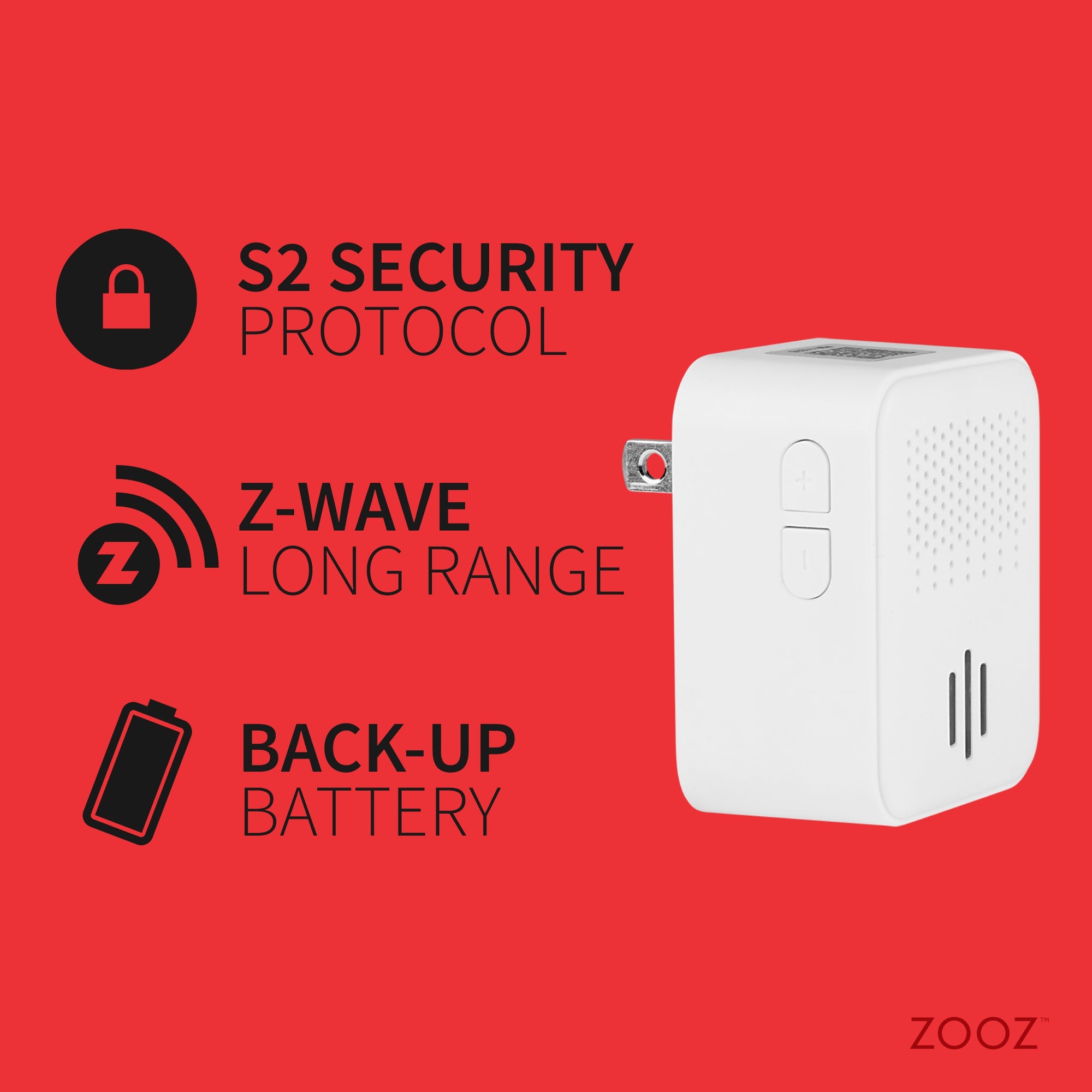 Zooz Z-Wave Long Range Siren & Chime ZSE50 800LR Slide with Security and battery features