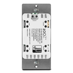 Zooz 700 Series Z-Wave Plus S2 On / Off Wall Switch ZEN76 Back View