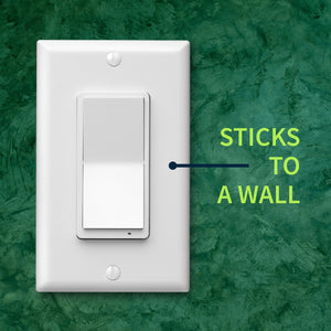 Zooz Z-Wave Plus 700 Series Remote Switch ZEN34 (Battery Powered) sticks to a wall