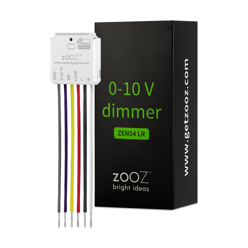 Zooz 700 Series Z-Wave Plus Long Range 0-10 V Dimmer ZEN54 LR Pack Shot