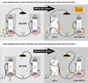 Zooz 800 Series Z-Wave Plus Dimmer ZEN72 3-Way Diagrams