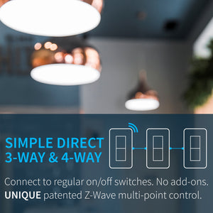 Zooz Z-Wave Plus S2 Dimmer Switch ZEN27 VER. 3.0 (White) with Simple Direct 3-Way & 4-Way unique patented solution