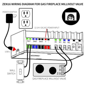 Zooz Z-Wave Plus S2 MultiRelay ZEN16 Fireplace Installation