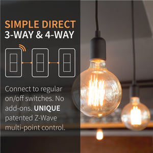 Zooz Z-Wave Plus S2 On / Off Wall Switch ZEN26 with Simple Direct 3-Way & 4-Way Functionality