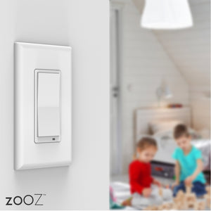 Zooz Z-Wave Plus S2 On / Off Wall Switch ZEN26 with Simple Direct 3-Way & 4-Way Installed on a Wall