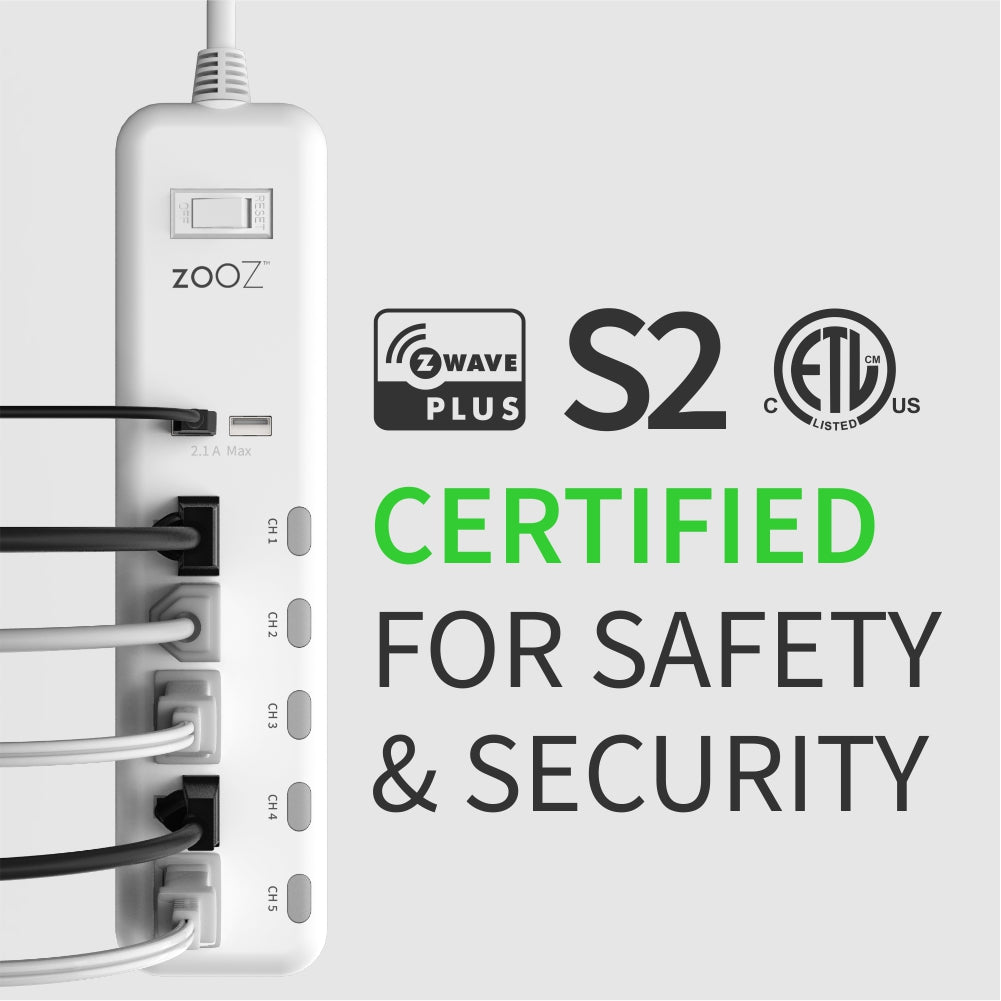 Zooz 800 Series Z-Wave Long Range Power Strip ZEN20 800LR - The
