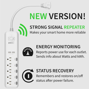 Zooz Z-Wave Plus S2 Power Strip ZEN20 VER. 2.0 Z-Wave Bonus Features